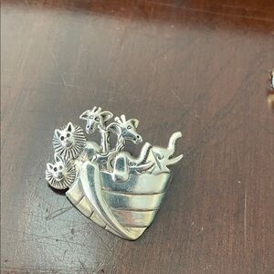 Silver Noah's Ark  Brooch